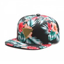 Metal Plate Wholesale Floral Snapback Cap